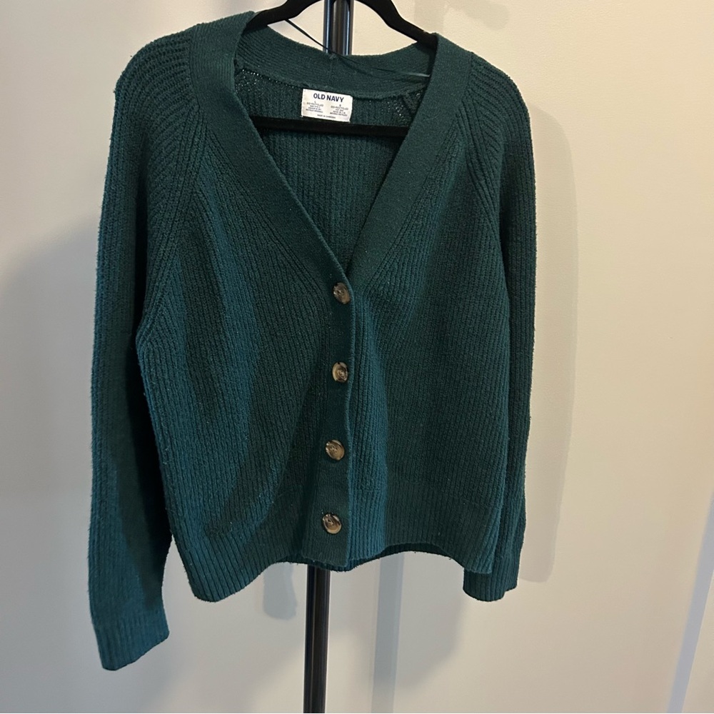 Old Navy Women's Teal Green Cardigan Sweater Size L